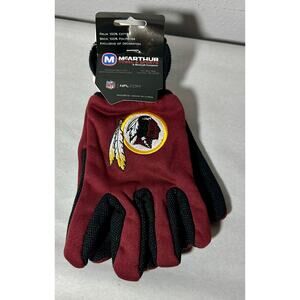 NWT Washington Redskins NFL Gripped Utility Gloves Embroidered Burgundy OSFM